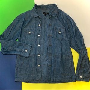 XL DENIM BUTTON UP STOCK CHICAGO CO